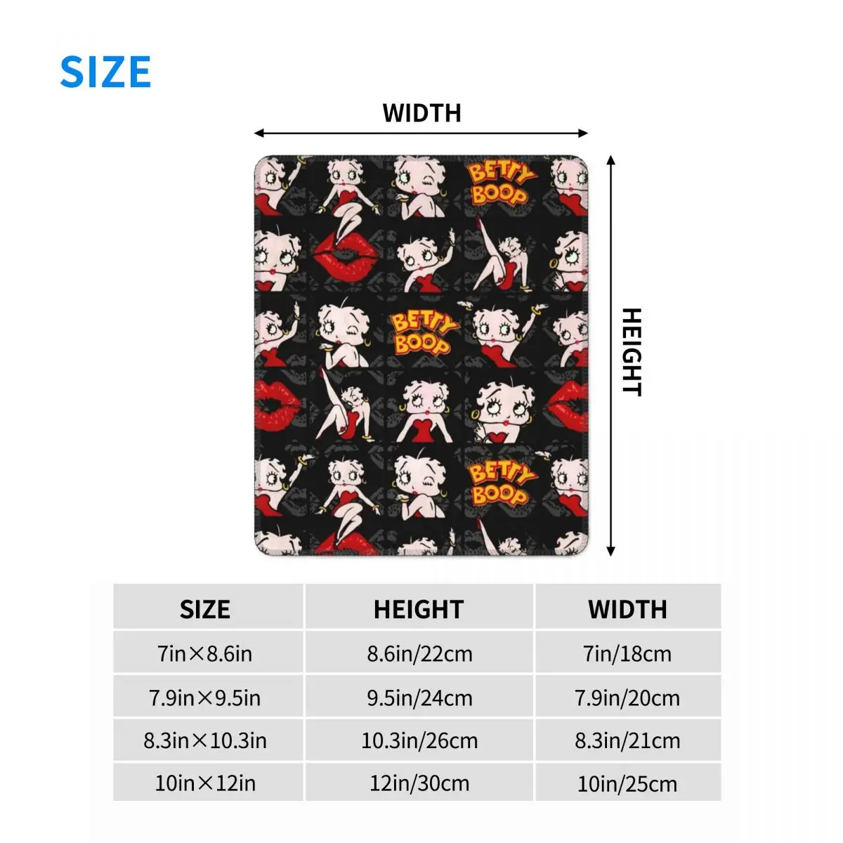 Коврик для компьютерной мыши Boop Bettys нескользящий резиновый |