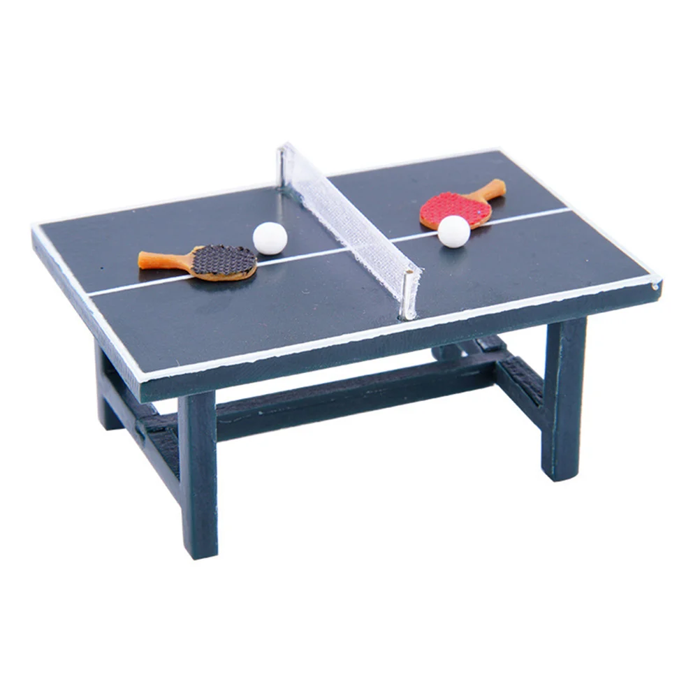 

Simulated Table Tennis DIY Model Toys Set Play House Accessories Small Wood Miniature Simulation Props