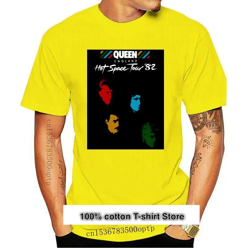 

Camiseta de concierto de la Reina del espacio, camiseta negra de algodón de tamaño completo, novedad de 1982