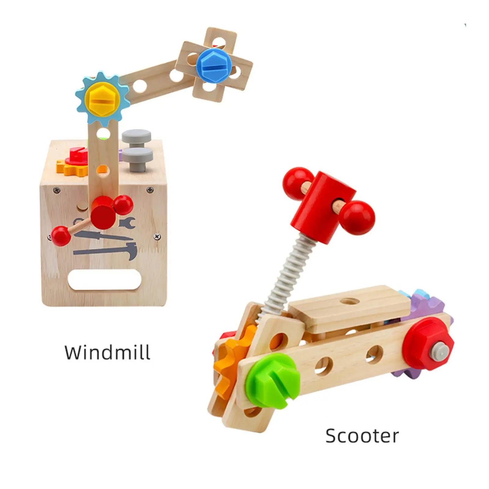 

Repair Toolbox Detachable Tools No Burrs Variety Baby Learing Parts Wooden DIY Nut Disassembly Assembly Early Education Toys