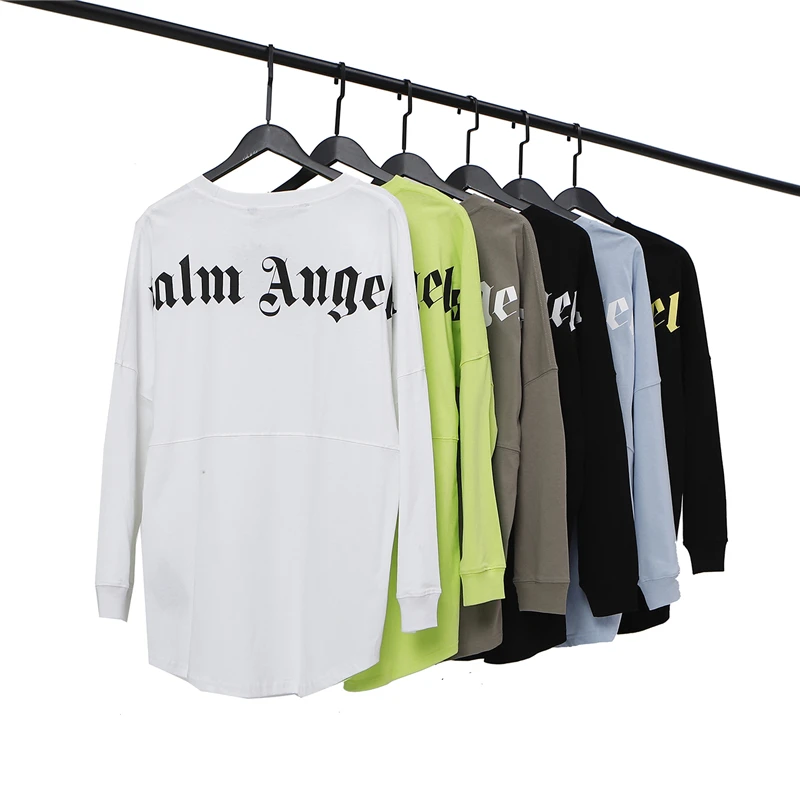 

Palm Angels 22SS Logo Letter Long Sleeve Dropped Shoulders T-Shirt for Men and Women,Loose and Relaxed,Fashionable Print T-Shirt