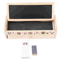1 set of multipurpose stationery box double layer wooden pencil box pen container