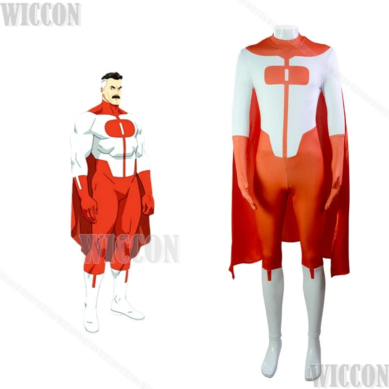 Комбинезон Invincible Mark Grayson плащ супергерой косплей Omni-man Atom Eve аниме боди на Хэллоуин