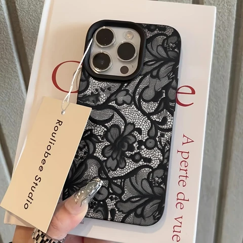 Чехол для телефона с сексуальным кружевным узором для iPhone 17 17Air 16 15 14 Plus 13 12 11 17 Pro Max 16 Plus, силиконовый чехол-бампер Funda