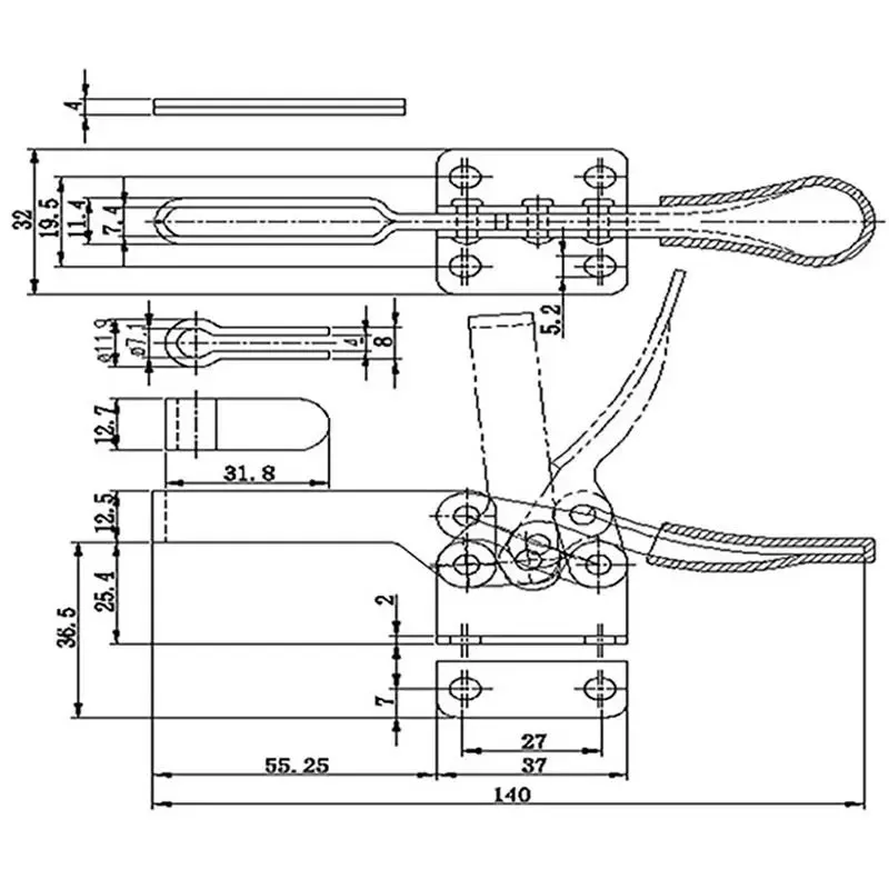 

Mold Quick clamps Welding Horizontal Supplies Workshop 4pcs Clip Fastener Galvanized Iron Hand Tools Locking Accessories