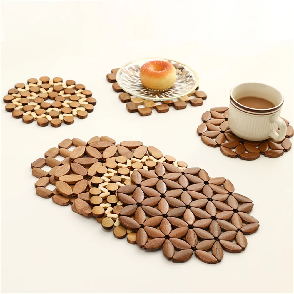 

Heat Insulation Pad Placemat Pad Non-slip Pot Mat Table Mat Bamboo Coaster 1pcs Kitchen Table Mats Kitchen Tool Dining Plate Mat