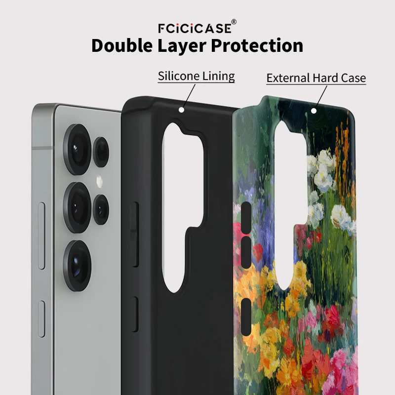 Фото Противоударный чехол Fcicicase для телефона Samsung Galaxy A56 A26 A36 A16 S25 Ultra S24 S23 Plus S20 FE 5G с цветочным принтом, силиконовый чехол №2