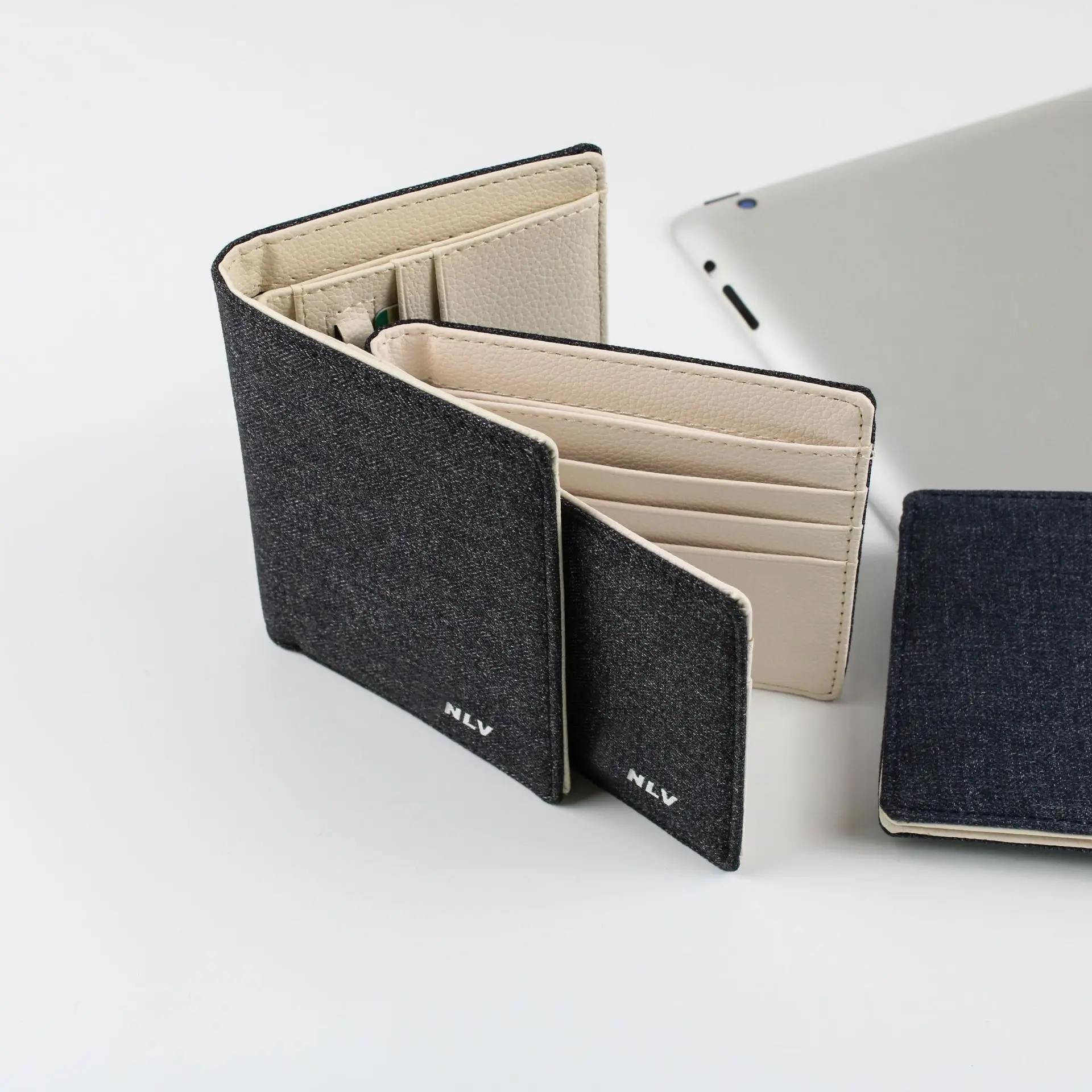 Fashion Denim Wallet Business ID Credit Card Bag Multi Card Slot Canvas Purse Luxury Slim Money Clip Smart Mini Short Wallet