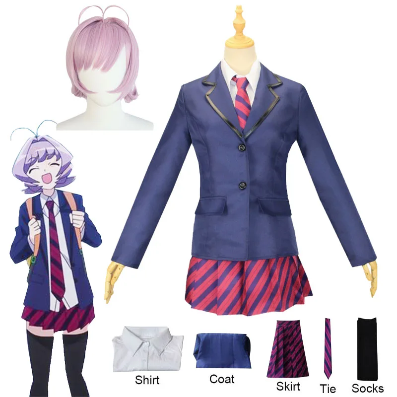 

Униформа JK для старшей школы Najimi Osana, костюм аниме «Коми не может общаться» для косплея, костюм с юбкой, синий костюм, розовый, короткий парик ...