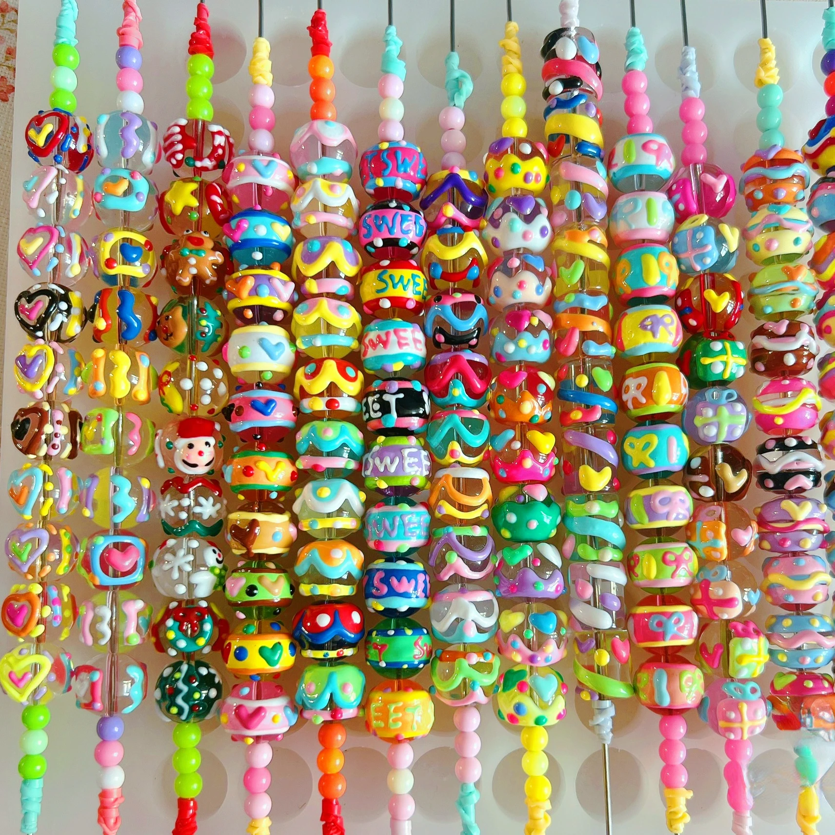 Красочные Бусины ручная роспись своими руками яркие подвески для ювелирных