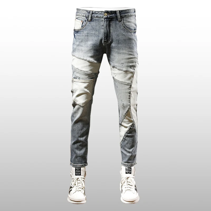 Джинсы мужские Стрейчевые в стиле ретро