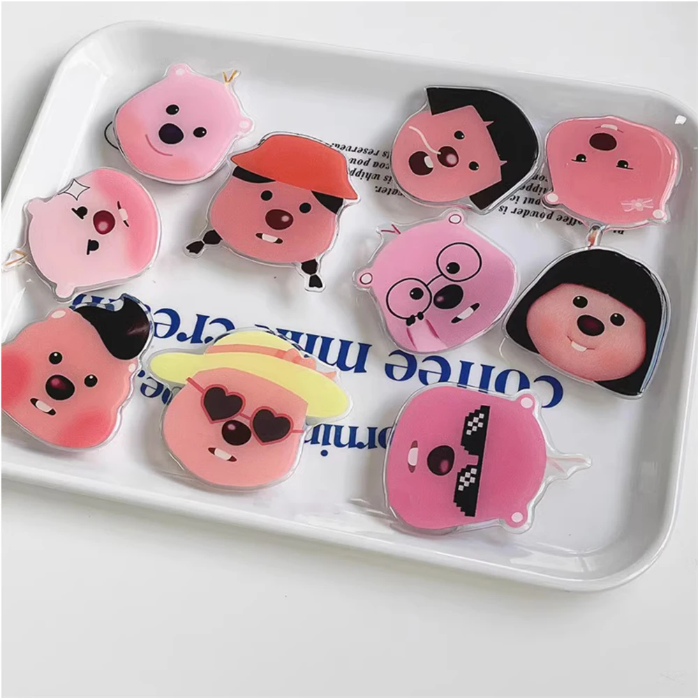 Корейский Милый Забавный розовый кронштейн Beaver Griptok для iPhone 14, корейский Универсальный мультяшный держатель для телефона, кольцо, держатель-подставка