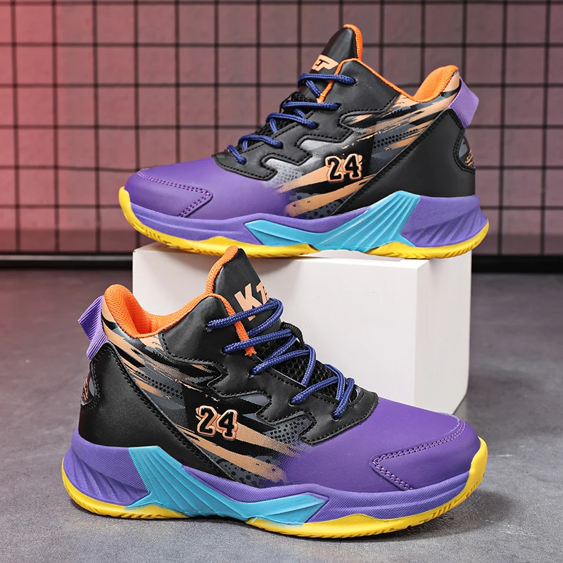 Boys Basketball Children Shoes 2022 High Top Youth Leisure Children's Shoes High Quality Running Girls Shoes Big Size 31-40
