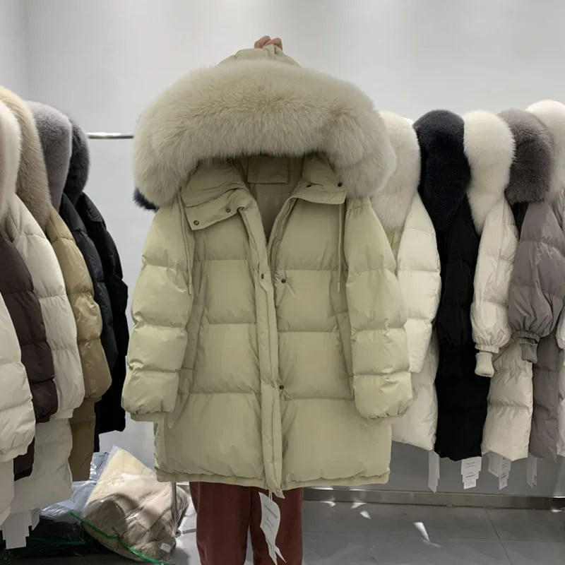 Зимняя одежда для женщин новинка 90 белый утиный пух толстые теплые длинные