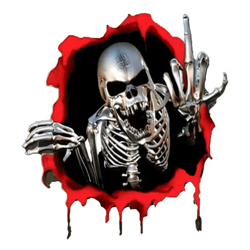 

Хэллоуин скелет наклейки на окно страшный Скелет 3D Визуальный стиль череп на Хэллоуин декоративные наклейки