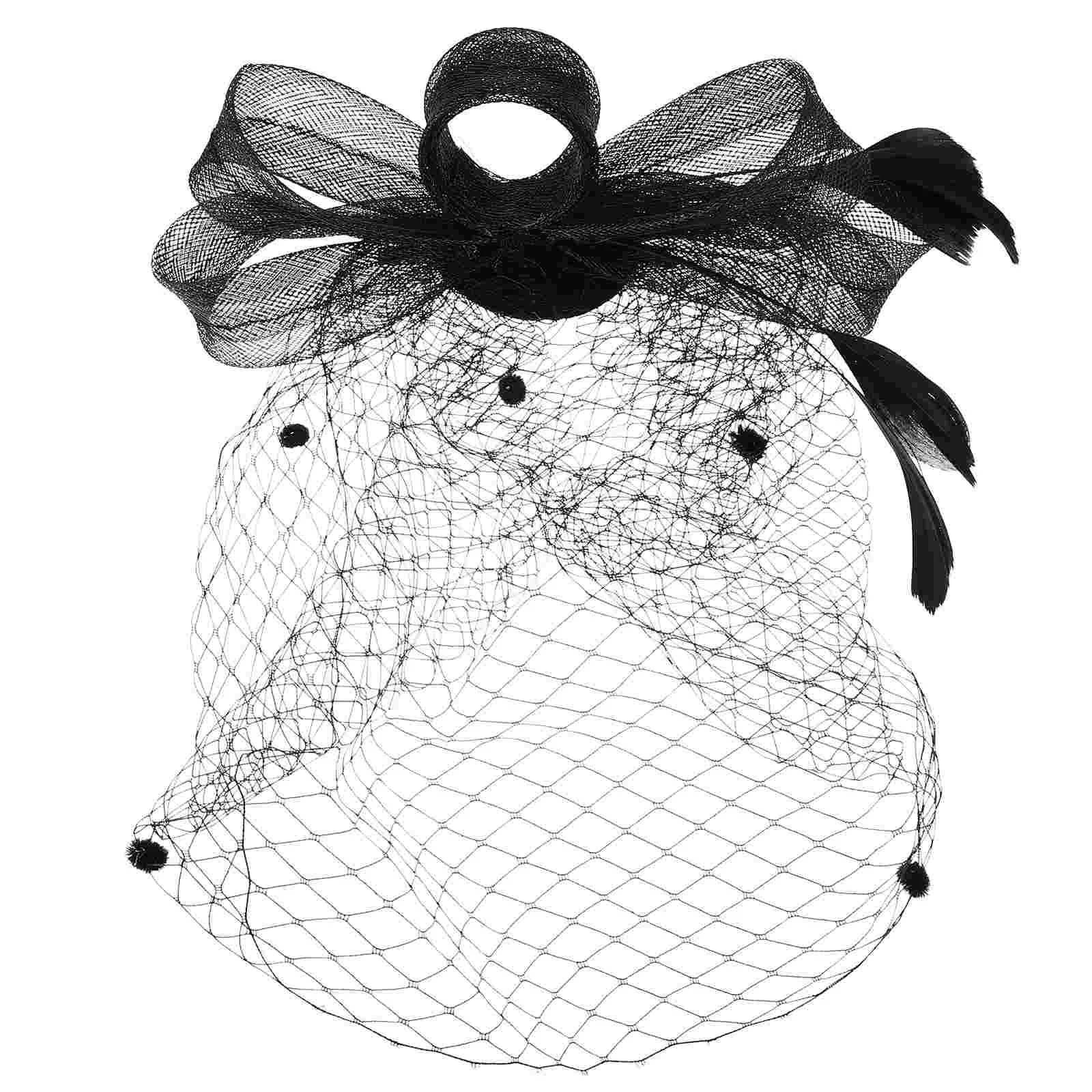 

Bridal Veil Barrettes Fascinator Hats Women Bride Headpieces Wedding Tassel Iron Women's