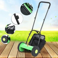 honhill cordless lawn machine hand push lawn mower grass catcher for home courtyard garden adjustable reel mower w 5 blade