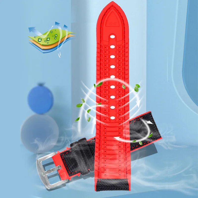 20mm 22mm 24mm Nylon Canvas Watch Strap for Omega Watch Band Waterproof Breathable Rubber Wrist Band Bracelet Watch Accessories