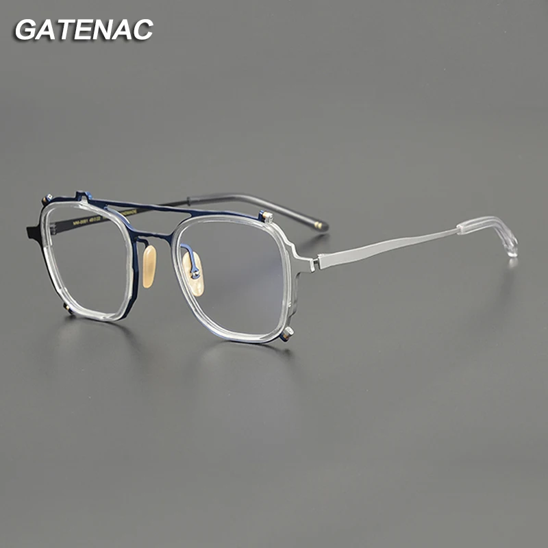 Оправа для очков квадратная титановая мужчин и женщин винтажная ретро-оправа