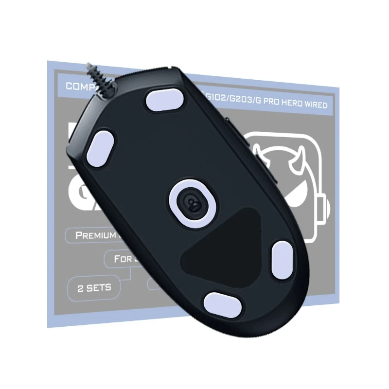 2 комплекта наклеек для проводной мыши G102 G203 скейта с закругленными изогнутыми
