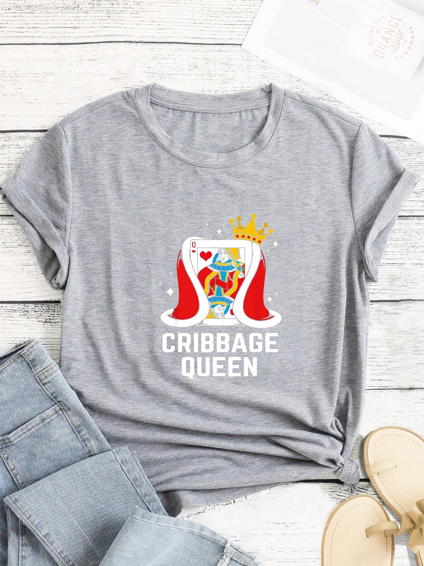 Женская Футболка С Рисунком Большого Размера Забавный Принт Cribbage Queen