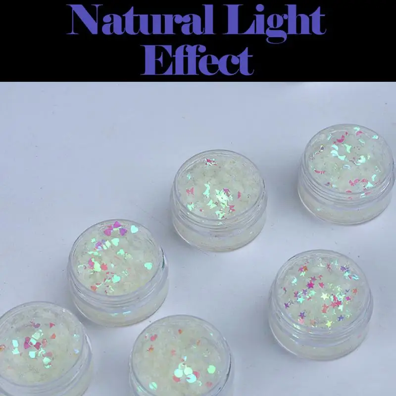 Блестящий гель для макияжа блестящие тени век ногтей и лица 6 банок тела волос