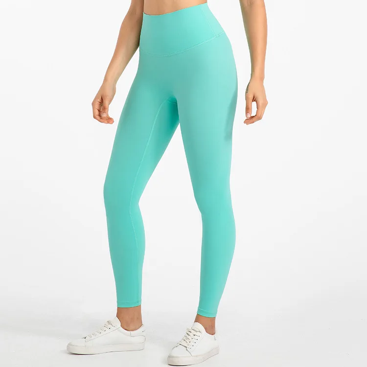 With Logo Align Ultra Soft  Women High Waist Yoga Pants SportStretch Nylon Gym Workout Leggings No Front Seam Athletic Tights