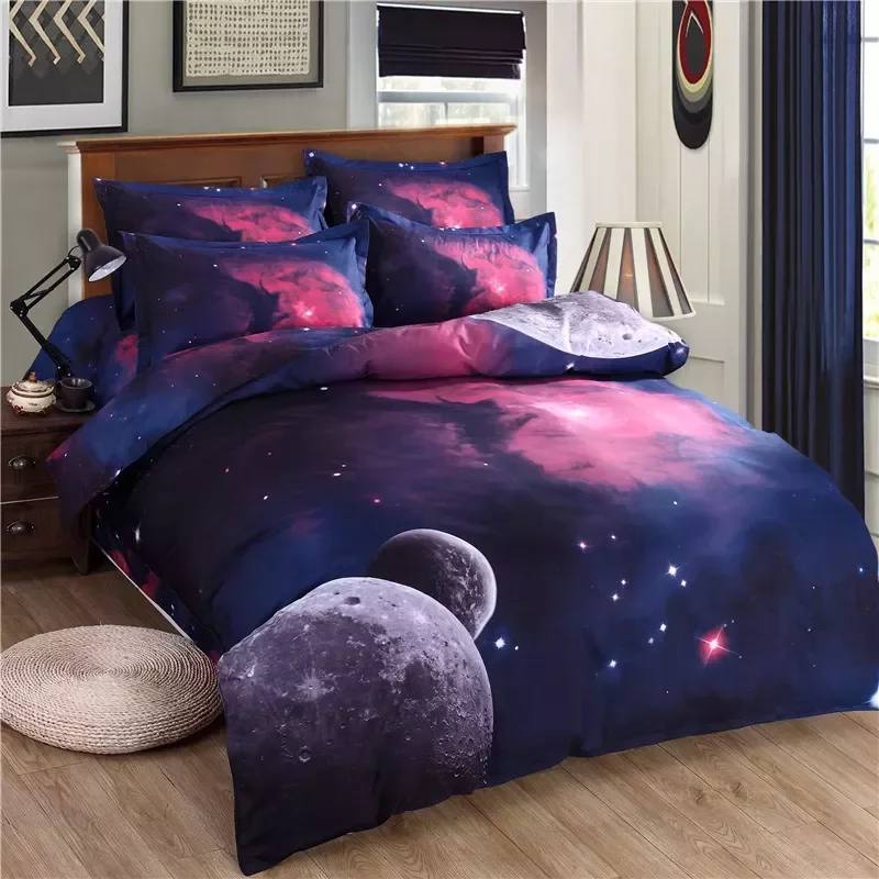 

43 3d Galaxy Bedding Set Duvet Cover Set Universe Outer Space Themed pillowcase duvet cover flat Sheet 2PCS/3pcs/4pcs