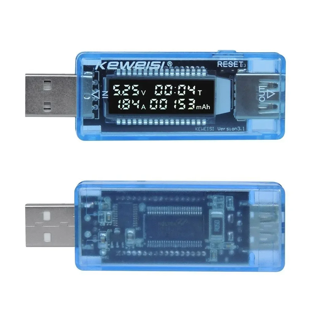 Фото USB-тестер с ЖК-дисплеем, измеритель напряжения и емкости для внешних аккумуляторов №1