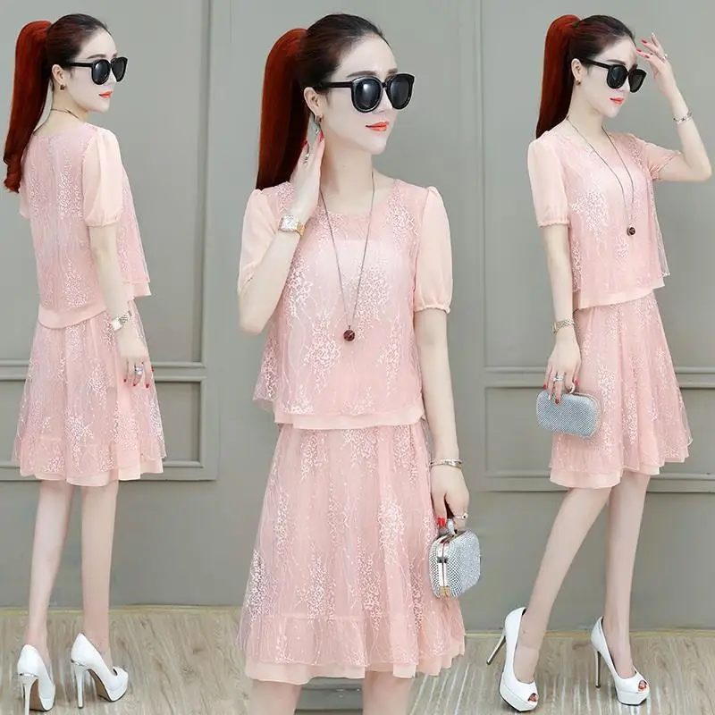 

Женские летние костюмы из футболки и сетчатой юбки, женские однотонные топы, винтажные комплекты с цветочной юбкой, женский элегантный комп...