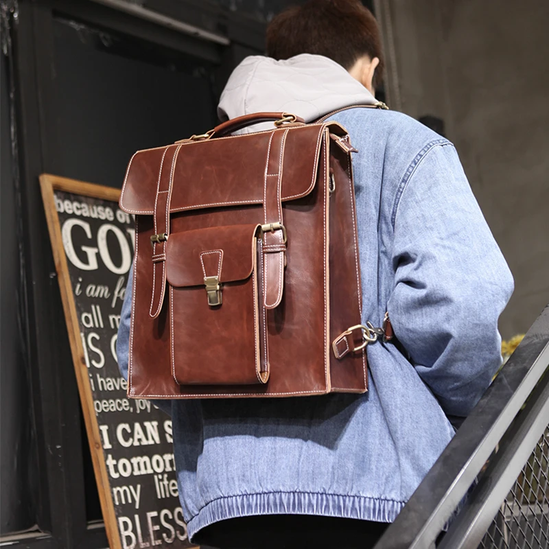 

New Trend Men'S Backpack Student College Style Schoolbag Fashion Simple Backpack 2022 New Street Backpack