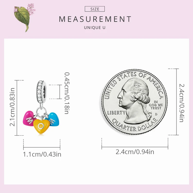 Подвеска из серебра 925 пробы в виде сердца радуги конфет мам |