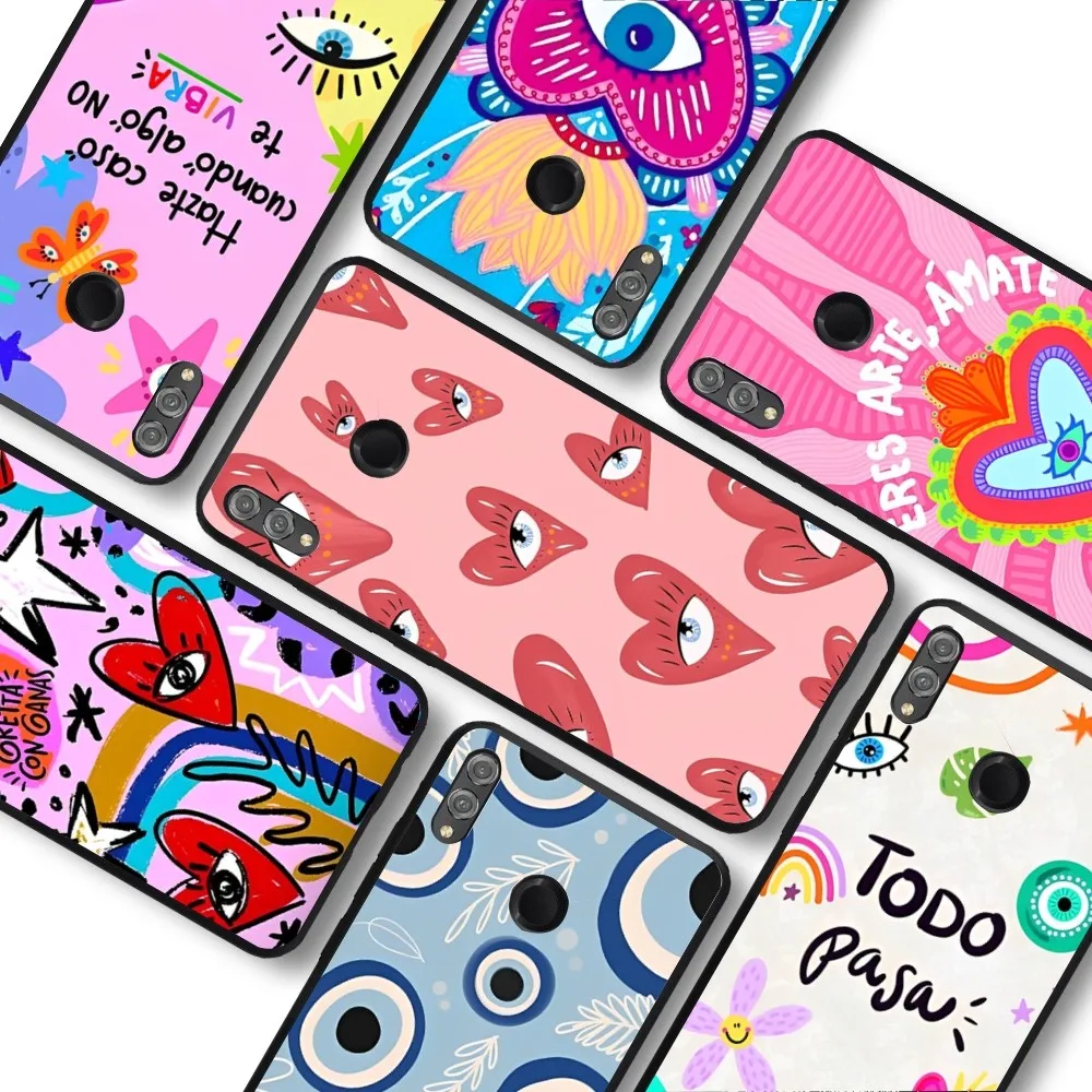 

Lucky Eye Blue Evil Eye Print Phone Case For Huawei Honor 10 lite 9 20 7A pro 9X pro 30 pro 50 pro 60 pro 70 pro plus