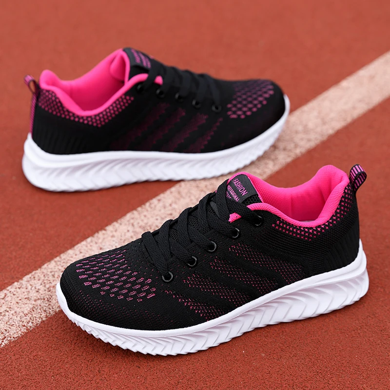

Женские кроссовки для бега, модная дышащая прогулочная сетчатая обувь на шнуровке, женская повседневная обувь, женская обувь для тенниса