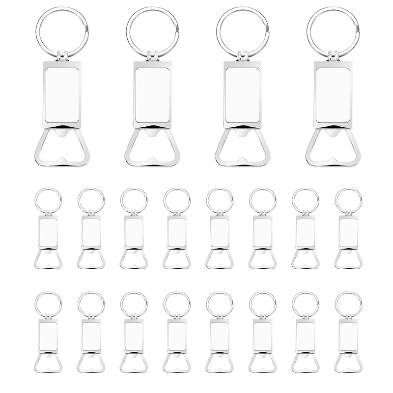 

20PCS Metal Bottle Opener Blank Key Rings Gift For Your Boyfriend, Husband, Father