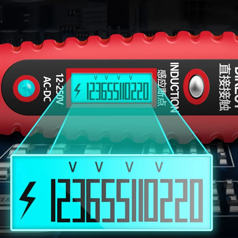 VD700 Digital Electric Test Pen AC/DC 12-250V Multifunction Voltage Detector Pencil Portable LCD Display Mini Electrician Tester
