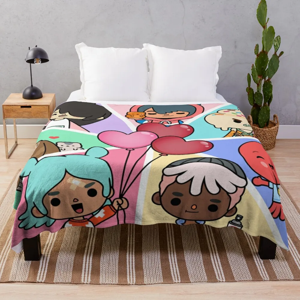 

Toca Squad - toca boca Throw Blanket Luxury Blanket Blankets For Sofas Soft Blanket Fluffy Shaggy Warm Bed Fashionable