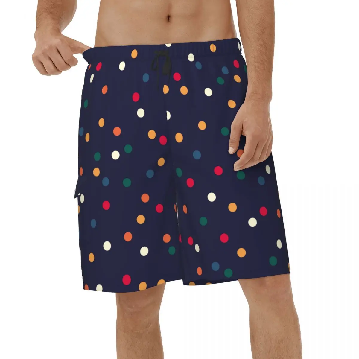 

New Shorts Polka Dot Summer Men's Beachwear Men Swimming Shorts