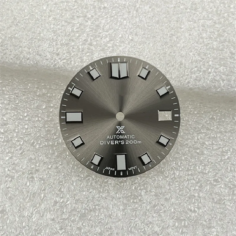 New Watch Dial 28.5MM Grey Blue Black Mechanical Watch Dial Green Luminous Suitable For NH35/NH36 Movement Watch Accessories enlarge