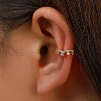 c shaped ear bone clip personality geometric pierced earrings fashion earrings zircon crown ear clips retro popular accessories