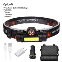 c2 camping led headlamp sensor headlight with battery usb rechargeable lamp torch 4 lighting modes work light cycling outdoor