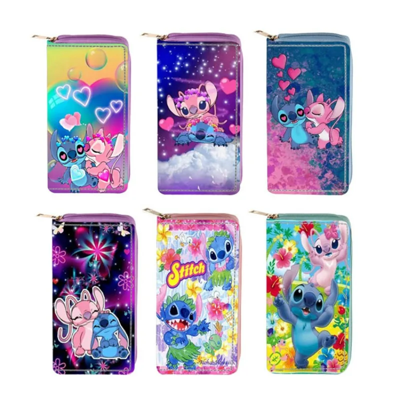 

Disney Women Wallet Stitch Cartoons Long PU Coin Purse Bag for Phone Card Holder Cute Printing Fashion Money Clip Clutch Bag