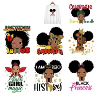 fashion clothes printing african black girls patches iron on kids clothes thermo stickers patch applique for clothing diy heat