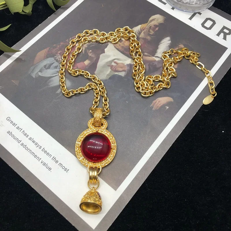 Длинное ожерелье в стиле средневекового запада серебряные серьги-гвоздики с