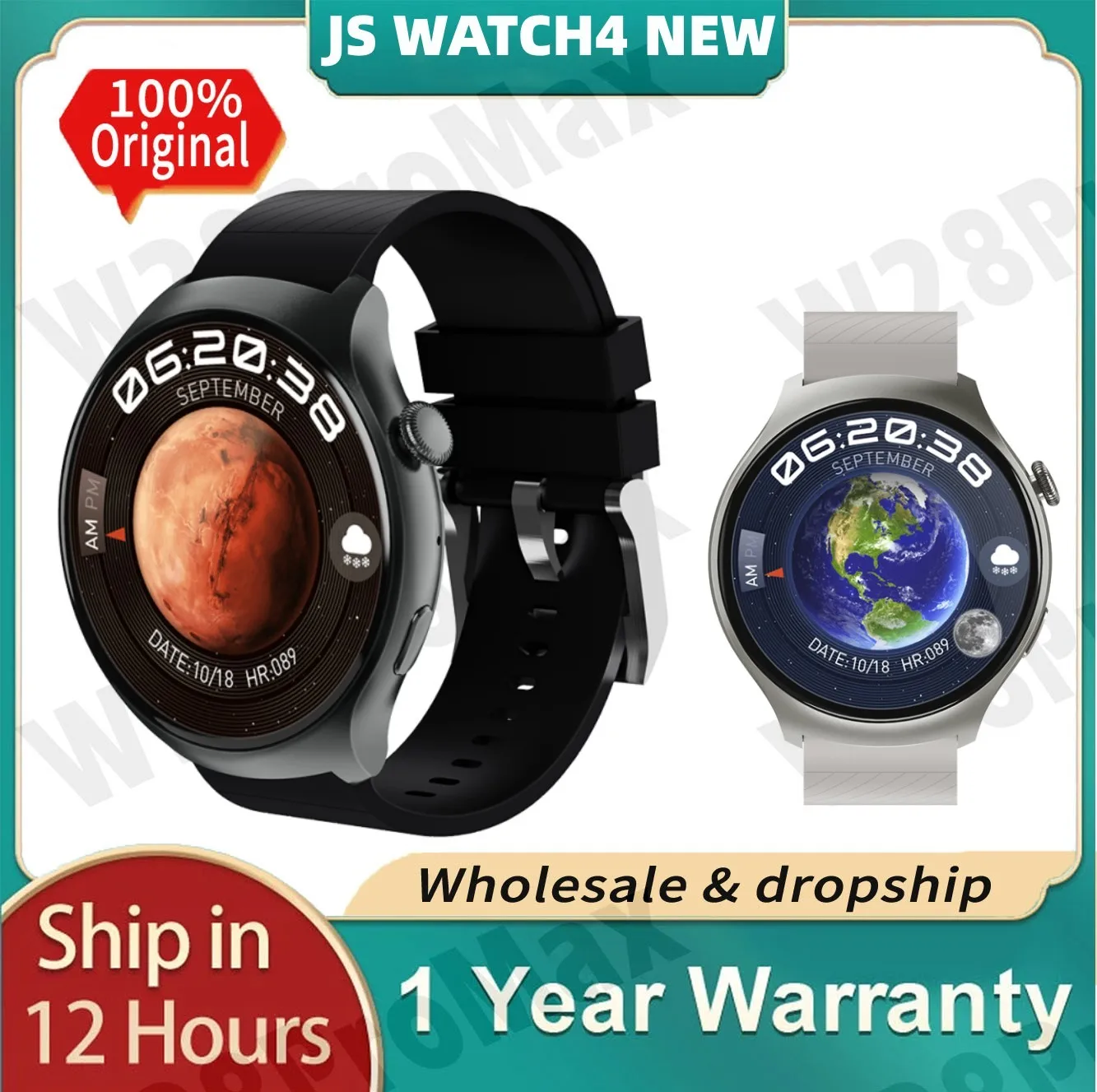 

2023 Original AMOLED JS WATCH4 New Smart Watch Bluetooth Call Blood Oxygen Fitness Exercise IP67 Waterproof Smart Watch