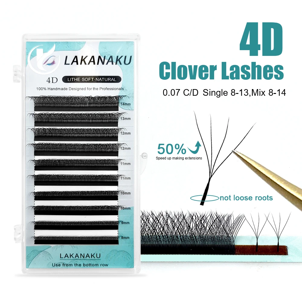 LAKANAKU Cilios Автоматические цветочные 8D W-образные ресницы 4D W Наращивание ресниц