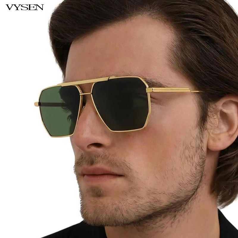 Fashion Square Polarized Sunglasses Men Women Luxury Brand Designer Polar Sun Glasses Male Large Metal Shades Eyeglasses UV400