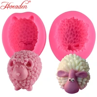 lovely 3d sheep aromatherapy candle silicone molds handmade resin craft diy sheep mould scented soap plaster home decoration
