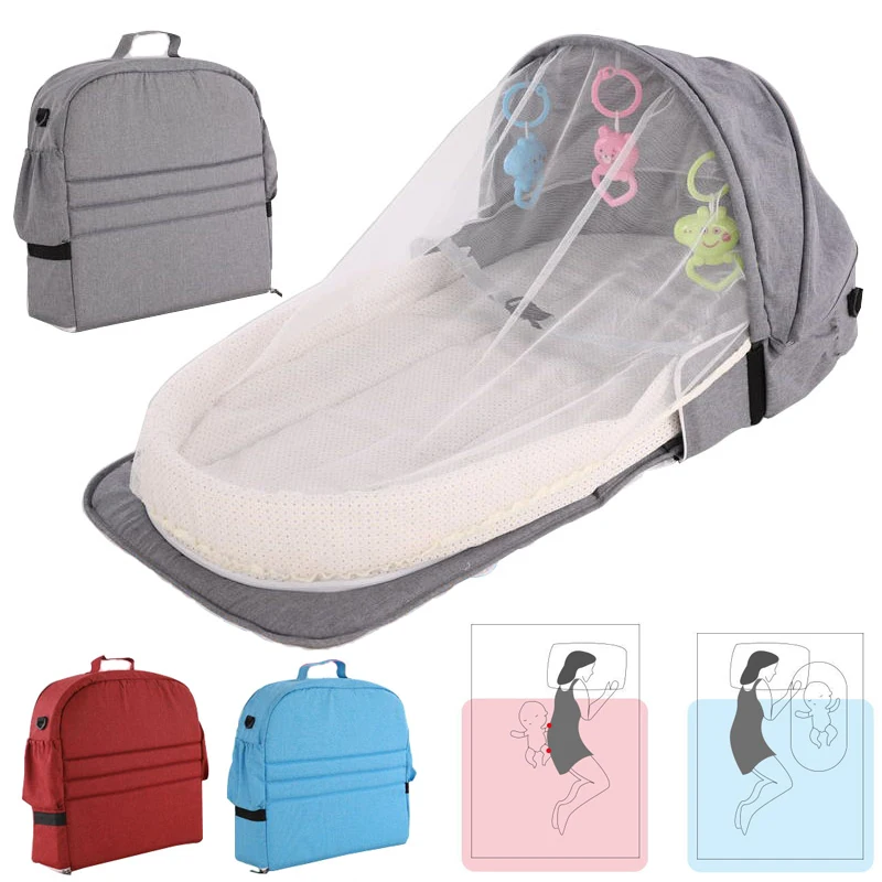

Portable Baby Bed Crib Shade Mosquito Net Travel Foldable Bed Changing Bags Newborn Sleeping Pad Cover Infant Cradle Play Tent