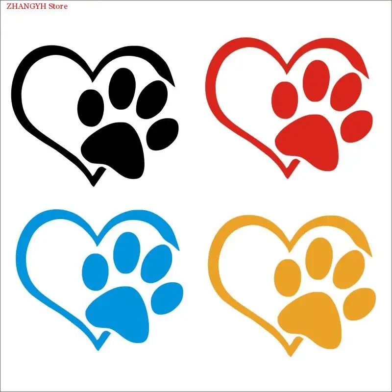

Wall Sticker Print Pet Paw With Heart Dog Cat Vinyl Decal Car Window Bumper Wall sticker decor for home wallpaper